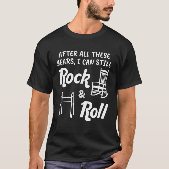 T-shirt Drôle Anniversaire Gag Cadeau 40E 50E 60E Rock Et  (Devant)