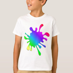 T-shirt Drôle Art coloré Rainbow Paint Splatter