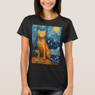 T-shirt Drôle art de chat peinture Amoureux des chats Star