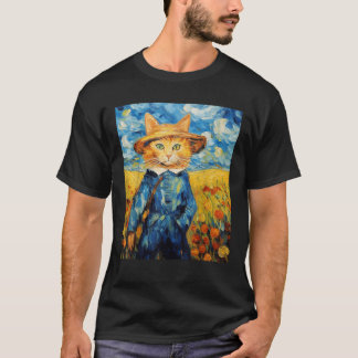 T-shirt Drôle art de chat peinture Amoureux des chats Star