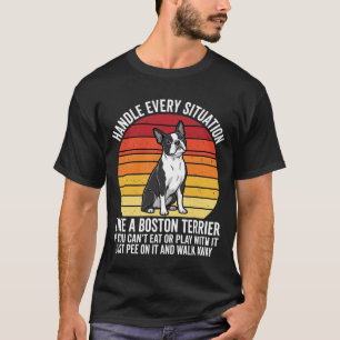 T-shirt Drôle attitude de Boston Terrier Rétro