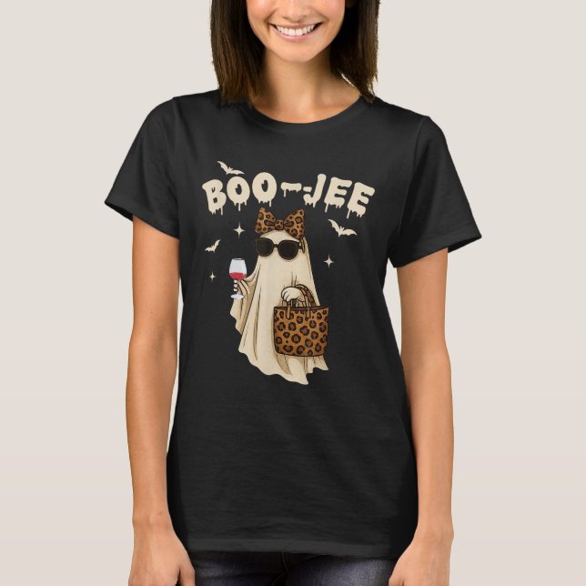 T-shirt Drôle Automne Halloween Ghost Boujee Boo Jee Soky  (Devant)