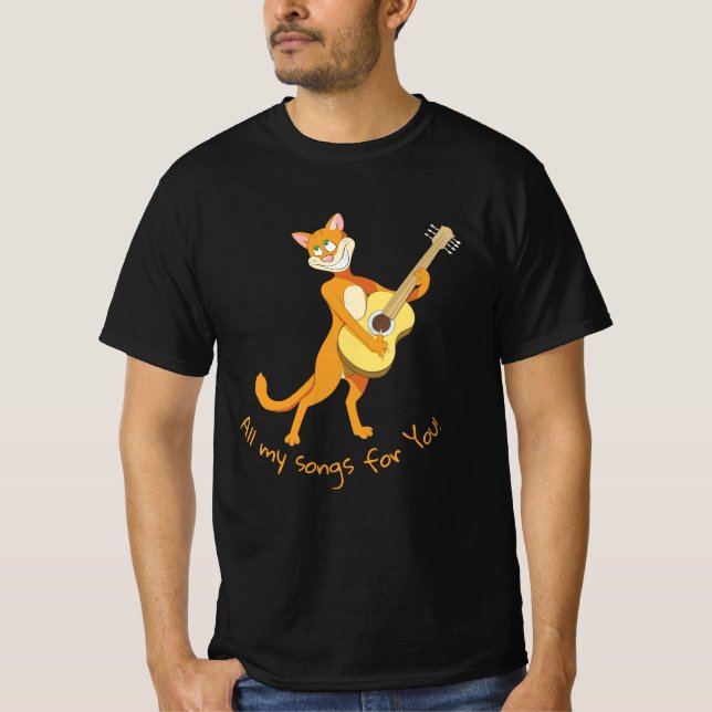 t-shirt drôle avec chat chantant (Devant)