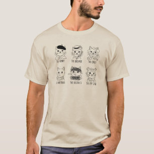 T-shirt drôle avec des animaux en ligne simple et