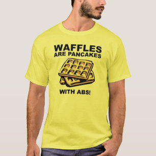 T-Shirt Drôle Avec Gaufres Crêpes Avec Des Abdomin