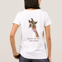 T-shirt drôle avec Giraffe joueuse - Texte personn