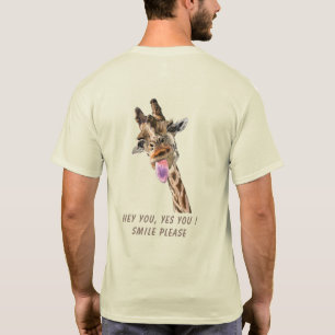 T-shirt drôle avec Giraffe joueuse - Texte personn