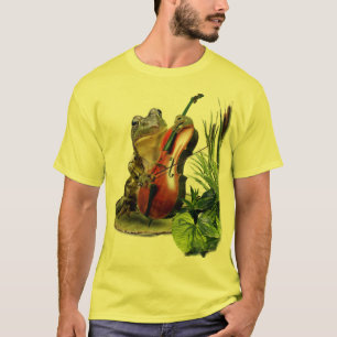 T-shirt drôle avec la grenouille jouant le