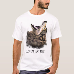 T-shirt drôle avec texte et loup personnalisés