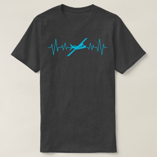 T-shirt Drôle avion volant Heartbeat Aviator Cadeau pilote (Design devant)