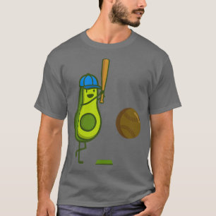 T-shirt Drôle Avocado jouant au baseball