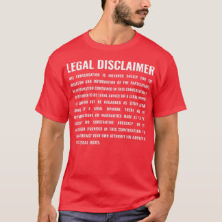 T-shirt Drôle Avocat Avertissement juridique