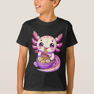 T-shirt Drôle Axolotl Noodle Anime Kawaii Axolotl Manger R