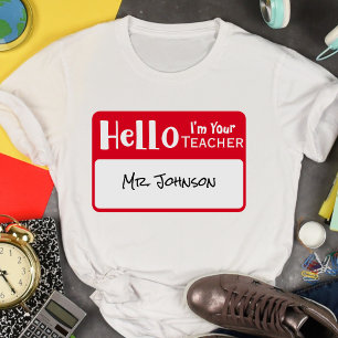 T-shirt Drôle Badge Personnalisé Bonjour Je Suis Votre Pro