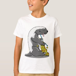 T-shirt Drôle badger miel