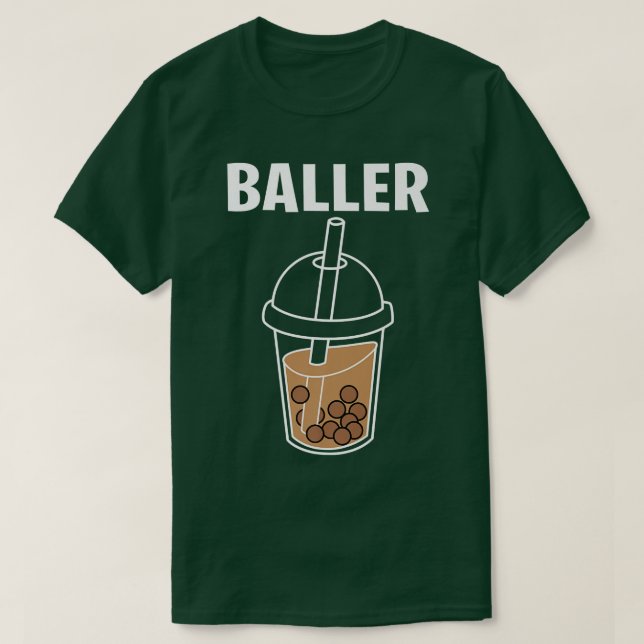 T-shirt Drôle Baller Bubble Lait Thé Cute Kawaii Boba Drin (Design devant)