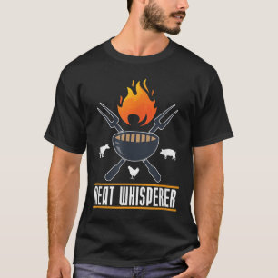 T-shirt Drôle Barbecue Chef Viande Whisperer Cadeau Fumer