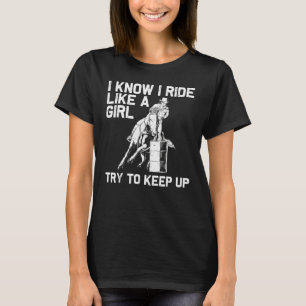 T-shirt Drôle Barrel Racing Pour Femmes Rodéo Cheval R.Ace