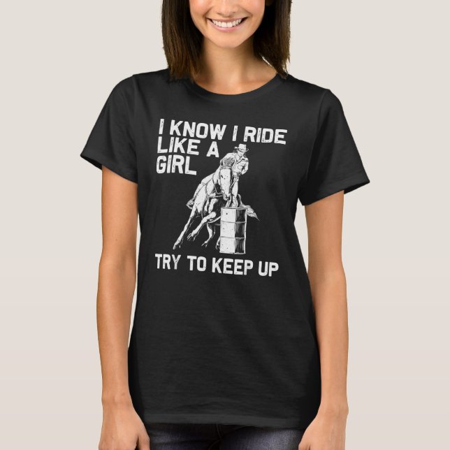 T-shirt Drôle Barrel Racing Pour Femmes Rodéo Cheval R.Ace (Devant)