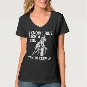 T-shirt Drôle Barrel Racing Pour Femmes Rodéo Cheval R.Ace