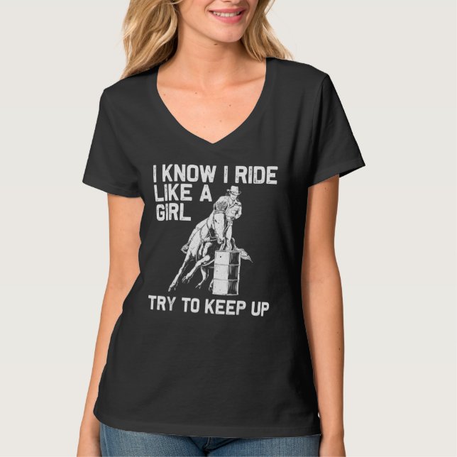 T-shirt Drôle Barrel Racing Pour Femmes Rodéo Cheval R.Ace (Devant)