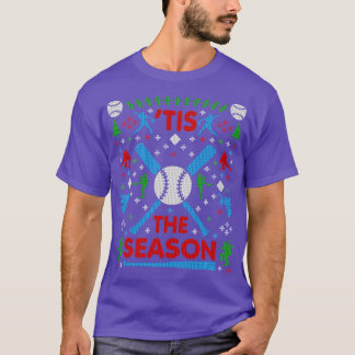 T-shirt Drôle Baseball Tis the Season horrible Christmas S