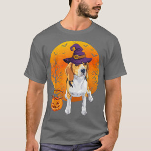 T-shirt Drôle Beagle Lune Halloween sorcière Casquette Chi