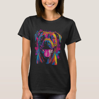 T-shirt Drôle Beau Chien Terrier Américain Pit Bull Pop