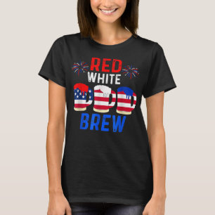 T-shirt Drôle Beer America Patriotique Red White Brew Drap