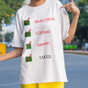T-shirt Drôle belle amoureuse intelligente prise petite am