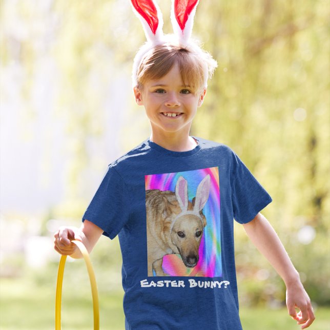 T-shirt Drôle berger allemand chien et lapin de Pâques ore (Funny German Shepherd Dog & Easter Bunny Ears Kids T-Shirt)
