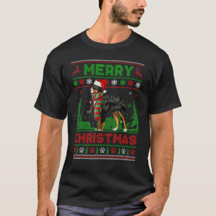T-shirt Drôle Bernese Mountain Dog Tree lumières de Noël X