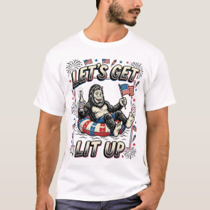 T-shirt Drôle Bigfoot Allumons Patriote