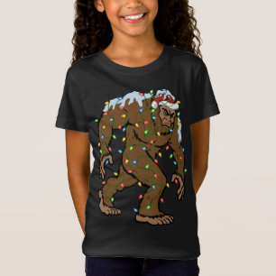 T-Shirt Drôle Bigfoot Noël Cadeau Santa Chapeau Bigfoot No