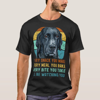 T-shirt Drôle Black Lab Labrador Retriever Dog Chaque Snac