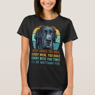 T-shirt Drôle Black Lab Labrador Retriever Dog Chaque Snac