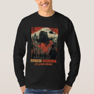 T-shirt Drôle Bober Bobr Bóbr Castor Kurwa Mème Drôle Rétr