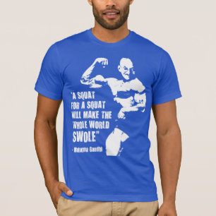 T-shirt Drôle Bodybuilding Lifting Gym Citation, Gandhi Sq