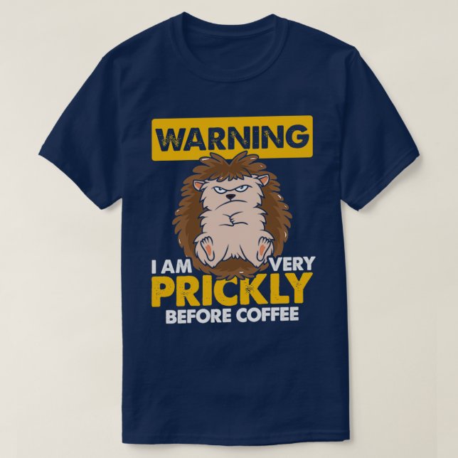 T-shirt Drôle Boisson de café Hedgehog (Design devant)