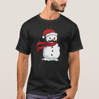 T-shirt Drôle bonhomme de neige avec moustache et carotte