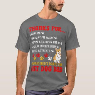 T-shirt Drôle Bonne Fête des Pères Meilleur Papa Chien Cor