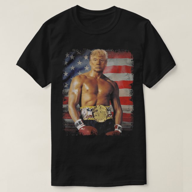 T-shirt Drôle Boxer Trump Trump Rocky Meme 212 (Design devant)