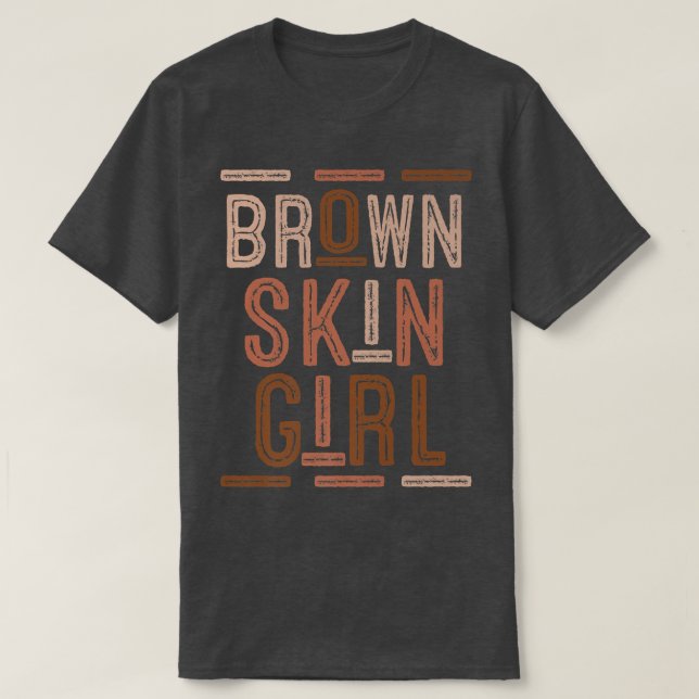 T-shirt Drôle Brown fille de peau cadeau Melanin Queen Jun (Design devant)
