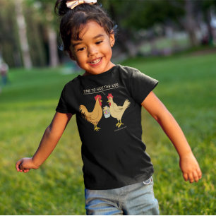T-Shirt Drôle Brown Poulet de Pâques OEufs de chasse Carto