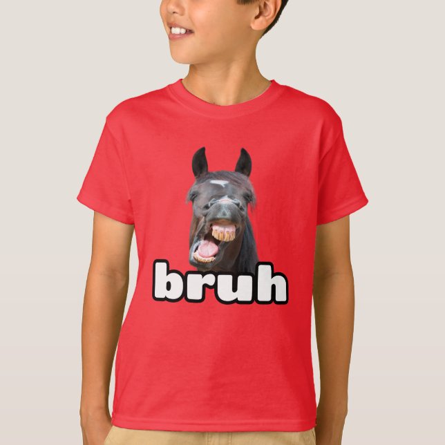 T-shirt Drôle Bruh Horse (Devant)
