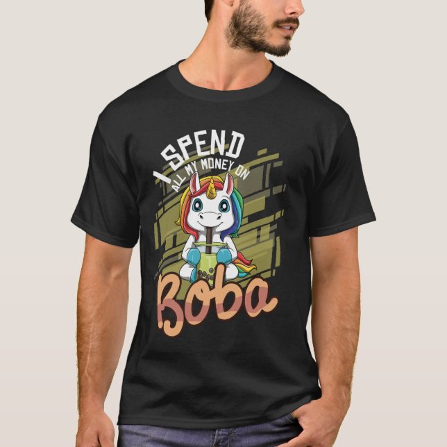 T-shirt Drôle Bubble Tea Unicorn Boba Tea (Devant)