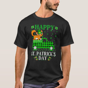 T-shirt Drôle Buffalo Plaid Camion Vert Chat St Patrick D
