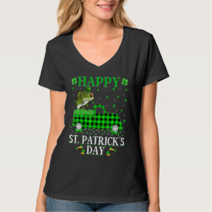 T-shirt Drôle Buffalo Plaid Green Truck Basse Poisson St P