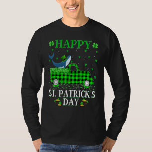 T-shirt Drôle Buffalo Plaid Green Truck Blue Whale St Part