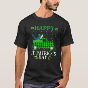 T-shirt Drôle Buffalo Plaid Green Truck Blue Whale St Part